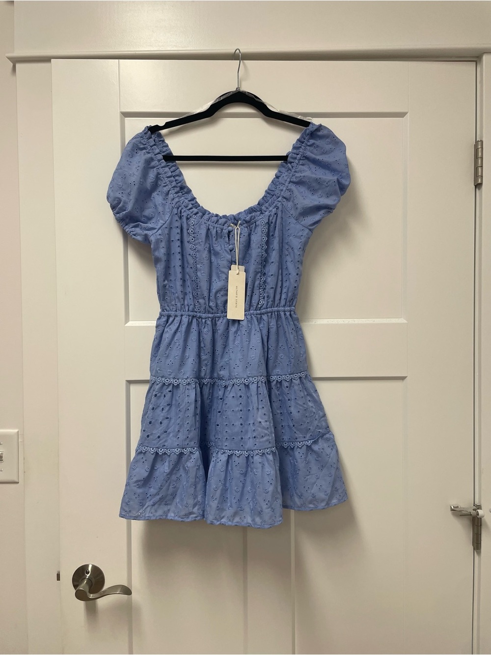 Altar'd state Alexa eyelet puff sleeve dress XS NWT